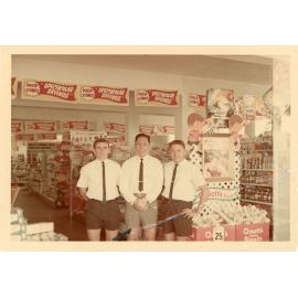Philip Leong with managers, John Kiddle and Laurie Doyle, Townsville, 1970s