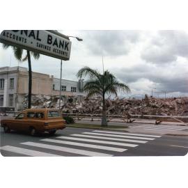 Demolition work, Town Hall and City Buildings, Flinders Street, Townsville, 1978