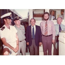 Alderman Mike Reynolds and others aboard the Krait, Townsville