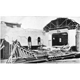 The School of Arts building, corner of Stanley and Walker Streets, after Cyclone Leonta 