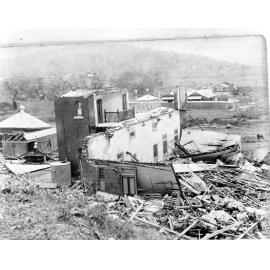 The remains of a building at the Townsville General Hospital after Cyclone Leonta 