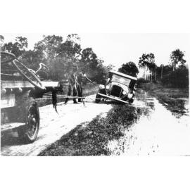 Car bogged three and a half miles north of Townsville, 1929 
