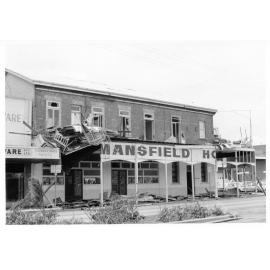 Damage to the Mansfield Hotel, Flinders Street, from Cyclone Althea. 