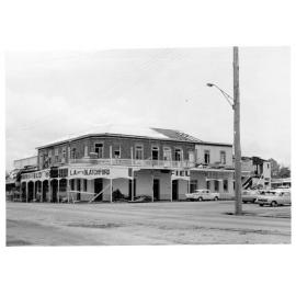 Damage to the Mansfield Hotel, Flinders Street, from Cyclone Althea. 