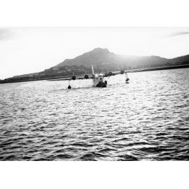A QANTAS flying boat moored in Townsville harbour, c.1939