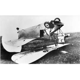 "Carey's flying flea", upended at the Town Common, Townsville. 