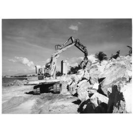 Restoration work on the Strand, Townsville, 1972