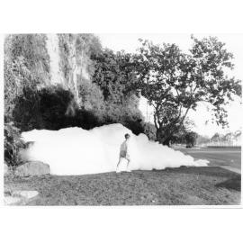 Detergent foam at the Strand waterfall. 