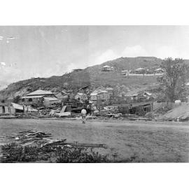 Damage to houses in Walker Street, caused by Cyclone Leonta 