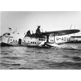The Centurion, an Imperial Airways flying boat in Ross Creek, c.1939. 