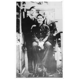 Arthur "Tupps" Bevan-Jones, Vincent Parker and an unknown man. 