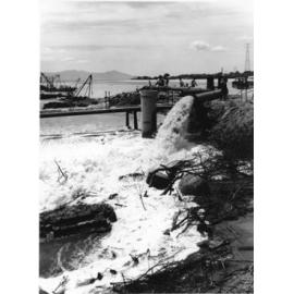 Suction dredge working on Harbour Board reclamation, South Townsville, 1967 