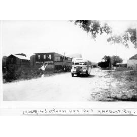 A bus near the Commonwealth Hotel, Townsville, 1945 
