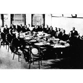Townsville City Council aldermen sitting at the Council table, 1903 