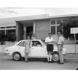 The Blue Nurses Association takes delivery of a new vehicle, Townsville, 1973 