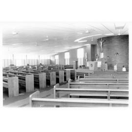 Holy Family Church, interior view, Townsville, 1975. 