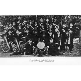 The Townsville Railway Band, first place winners in the C grade championship held at Maryborough, January 1918 