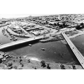 The Victoria Bridge and the George Roberts Bridge, across Ross Creek, Townsville, 1976