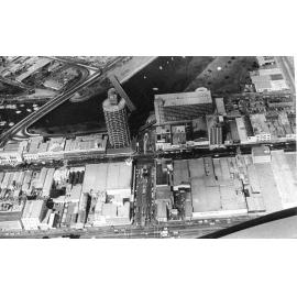 Aerial view of Ross Creek and Townsville City, Townsville, 1977