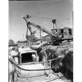 Townsville City Council workmen constructing a box culvert, Charters Towers Road, 1967 