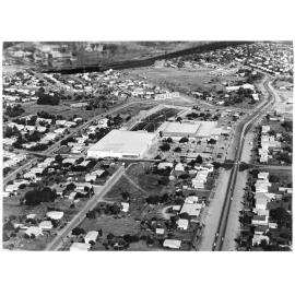 Aerial view of extensions to the Nathan Shopping Plaza, Aitkenvale, Townsville, 1977