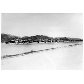 Kitty Hawk fighter planes of 84th Squadron, Ross River Plains, Townsville, 1943