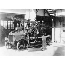 Firemen at the Townsville Central Fire Station. 