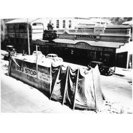 Demolition of air raid shelter, Flinders Street, outside Carroll's store.  : August 1945