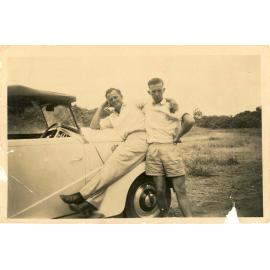 Fred Evans with Ernest Matson of Oonoonba, ca.1956