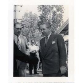 Harold Holt, Minister for Immigration visits the Stuart Immigration Holding Centre, Townsville, ca.1952