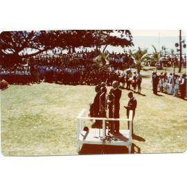 ANZAC Day ceremony at the Cenotaph, the Strand, Townsville, 25 April 1963