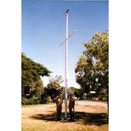 Soldiers at the U.S. 5th Air Force memorial relocated from the Belgian Gardens cemetery to Jezzine Barracks, Townsville, 1992