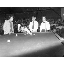 Eddie Charlton in Townsville for a Snooker tournament held at the National Fitness Hall, 30 November 1974