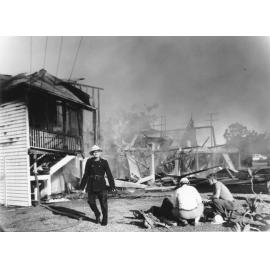 The fire damaged remains of the Queensland Department of Primary Industries Animal Research Station, Oonoonba, Townsville. 