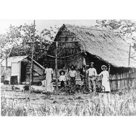 Selector's family and home, Black River, Townsville, 1872