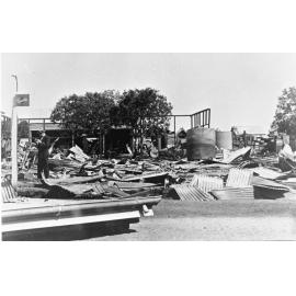 The Strand Motor company, Townsville, after it was destroyed by fire in 1926, Gregory Street, Townsville