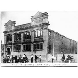 Fire damage to Smellie and Co., hardware merchants, corner of Sturt and Stanley Streets, Townsville City, Townsville, 1911