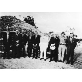 Townsville mayor, Alderman J.S. Gill and the Honourable M.P. Hynes, with the official party at the opening of the Castle Hill (Hynes) Road. 