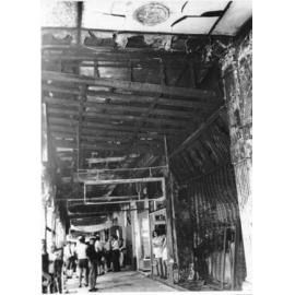 Fire damage from the Austral Cafe fire in the Market Reserve Building in Flinders Street, Townsville. 