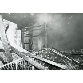 Fire damage at L.J. West & Sons storage warehouse, Morehead Street, South Townsville, 16 March, 1976