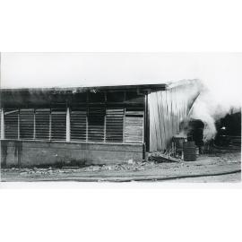 Fire damage to the Endeavour workshop, Landsborough Street, North Ward, Townsville, 27th May, 1974