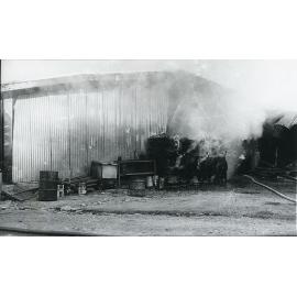 Fire damage to the Endeavour workshop, Landsborough Street, North Ward, Townsville, 27th May, 1974
