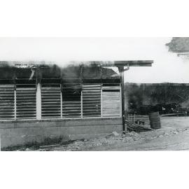 Fire damage to the Endeavour workshop, Landsborough Street, North Ward, Townsville, 27th May, 1974