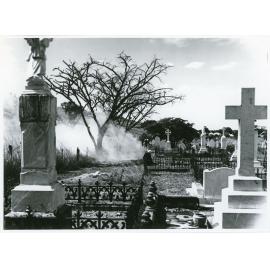 Grass fire at the West End Cemetery, Townsville, 31 May, 1971