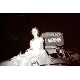 Townsville mardi gras, 1959. Erica Anzons, Miss Customline