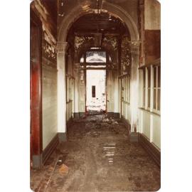 Fire damage to the Town Hall, Flinders Street, Townsville, 1978. 