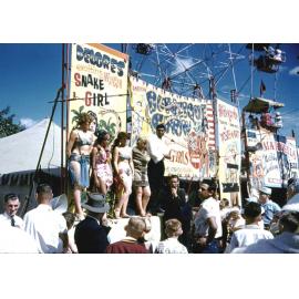 Sideshow alley, Townsville show, 1956