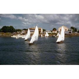 Sailing on Ross Creek, Townsville, 1957
