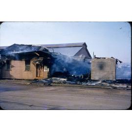 Wilson Hart timber yard fire, Flinders Street East, Townsville, September 1957