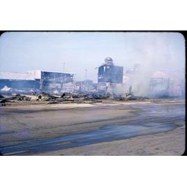 Wilson Hart timber yard fire, Flinders Street East, Townsville, September 1957